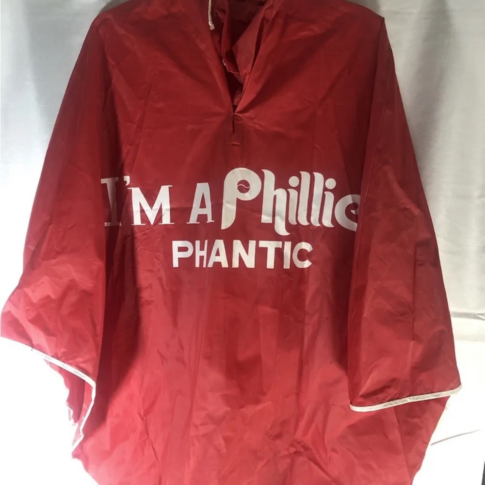 Vintage Philadelphia Phillies I'm A Phillies Phanatic Hooded Poncho Boys Large